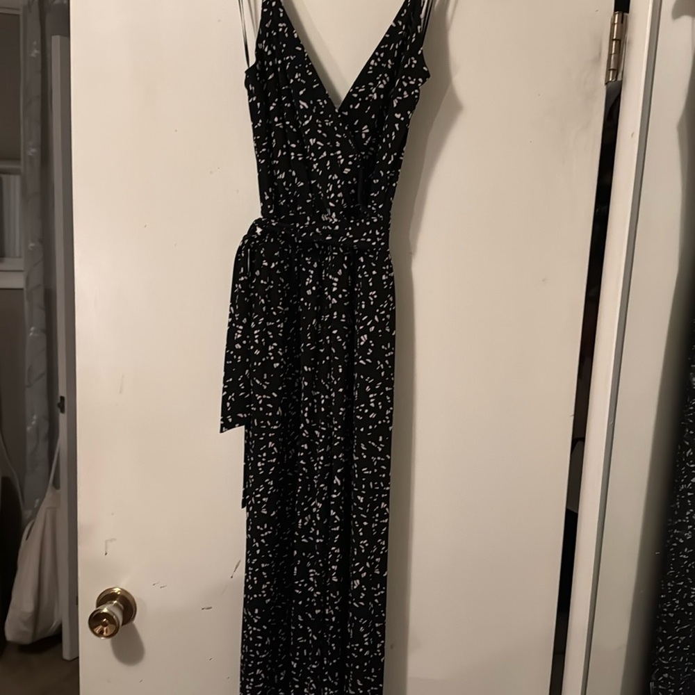 Kaileigh Black Jumpsuit with White Accents